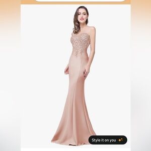 NWT Babyonline® Women's Lace Applique Long Formal Mermaid Evening Prom Dress XL